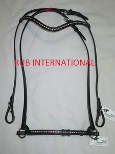 Equipo nupcial de caballo brida de caballo de plástico ecuestre ajustable impermeable rojo recubierto de PVC Nylon Bridas de caballo - Product Image 6