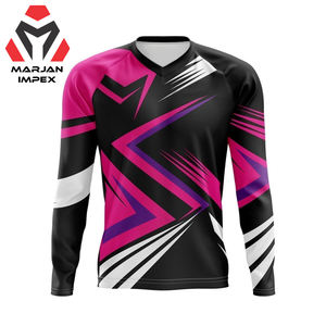 Vêtements de sport élégants Maillot de motocross pour hommes femmes Manches longues Unisexe Impression sublimée Respirant % Polyester pour l'été - Product Image 1