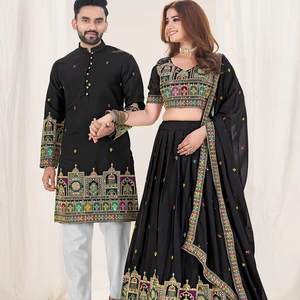 Heavy Designer Georgette with Sequins and embroidery Work Lehenga Choli With <b>Kurta</b> For Couple - Product Image 2