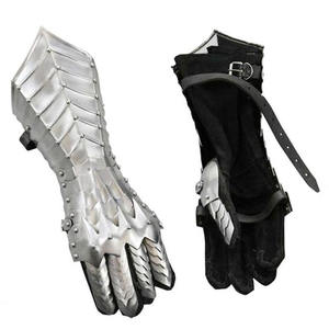 Guanteletes de plata Guantes de armadura medieval de acero Crusader Guntlets Armadura de mano medieval Traje de armadura - Product Image 4
