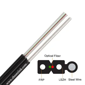 SURELINK outdoor ftth fttx drop cable PVC or LSZH jacket 1core 2core optical cable with steel messenger fiber to home