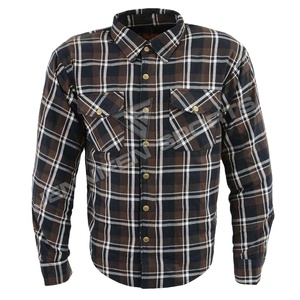 Chemise de Moto en Tissu de Flanelle 100% Coton à Manches Longues Fermeture à Glissière et Boutons Fermeture Poches Poitrine à l'Intérieur Tissu Polyester et Protection - Product Image 1