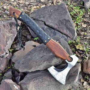 2025 Hand Forged <b>Large</b> Viking Pattern Damascus Hunting <b>Axe</b> Wood Handle Felling & Splitting <b>Axe</b> for Camping Outdoor Use - Product Image 6