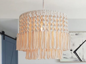 Lampe de lustre en coton macramé nouveau design de noeud éclairage de plafond de style bohème pour salon hall câblage indien fabriqué à la main - Product Image 6