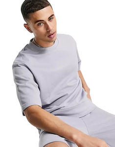 Conjunto de Pantalones Cortos para Hombre, 100% Algodón, Peso Pesado, 220 GSM, Diseño Personalizado, Conjunto Deportivo de Alta Calidad para Correr y Trotar, Camisetas con Cuello Redondo - Product Image 5