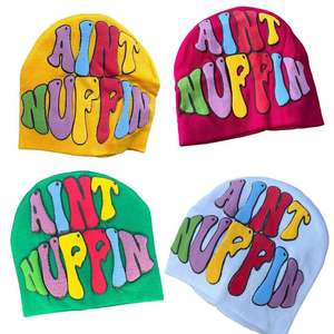 Gorros de invierno personalizados de alta calidad con patrones de cuadros y puntos 100% Impresión de soplo de lana Estilos verdes con puños/sin puños - Product Image 3