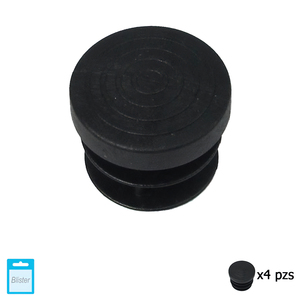 Tappo interno rotondo nero da 20 mm. Confezione blister da 4 pezzi. - Product Image 1