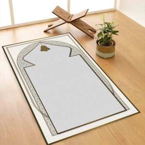 Gray Prayer <b>Rug</b>, Gold Prayer <b>Rug</b>, Worship <b>Rug</b>, Printed <b>Rug</b>,Nonwoven <b>Thin</b> <b>Rug</b> - Product Image 1