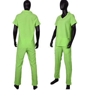 Ensembles d'uniformes de gommage fabriqués en usine sur mesure col montant à manches courtes pour les gommages cliniques uniformes de gommage opératoire médical pour soins infirmiers - Product Image 1