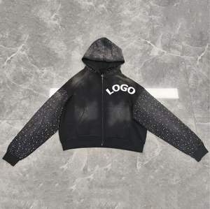 เสื้อฮู้ดและกางเกงวอร์มผ้าคอตตอนสำหรับผู้ชายเซต2ชิ้นเสื้อฮู้ดและกางเกงวอร์มขาบานสำหรับซักตามสั่ง100% - Product Image 1