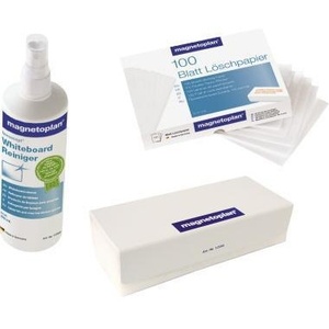 <b>Magnetic</b> Whiteboard Cleaning Set with Eraser 100 Blotting <b>Sheets</b> 250ml Cleaner - Product Image 1