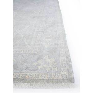 Alfombra de Lana Anudada a Mano Erbe Pae-553, Gris y Negra con Diseño Floral, para Sala de Estar, Dormitorio, Pasillo, Modelo Rectangular - Product Image 4