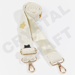 Sangles de sac en perles de rocaille roses de forme et de conception personnalisées Accessoires de mode avec sangle de sac à main perlée réglable - Product Image 6