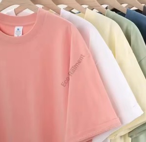 Camiseta de manga corta de algodón 100% de alta calidad, camiseta personalizada con logotipo impreso personalizado y cuello redondo, camiseta personalizada - Product Image 5