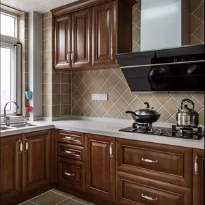 Meubles de cuisine minimalistes blancs <span class=keywords><strong>en</strong></span> bois massif écologiques, organisateur <span class=keywords><strong>sous</strong></span> évier avec éclairage LED, verrouillage par came, RTA, emballage plat, palettisé - Product Image 1