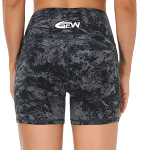กางเกงขาสั้นเอวสูงสำหรับออกกำลังกายสำหรับผู้หญิง กางเกงขาสั้นแบบ Biker ไร้ตะเข็บ กระชับสัดส่วนด้านหน้า เหมาะสำหรับออกกำลังกายและโยคะ - Product Image 3