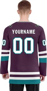 Uniformes professionnels de hockey sur glace maillots sublimés extensibles respirants personnalisés directs d'usine pour la compétition des jeunes et des adultes - Product Image 6