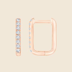 Boucles d'oreilles en diamant de laboratoire rond de 0,15 carat, couleur F-VS, en or massif 14 carats, pour mariage, fiançailles, soirée. - Product Image 1