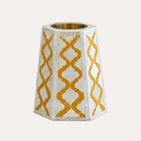 Brûleur à cône d'encens Bakhoor de luxe de style arabe Diffuseur en résine de laiton incrusté d'os de fabrication indienne