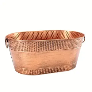 Seau à glace en métal noir durable pour champagne, refroidisseur à vin avec poignée en bois pour bars, hôtels, restaurants et traiteurs - Product Image 4