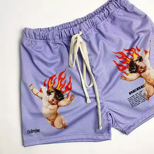 2024 pantalones cortos de baloncesto informales para hombre 100% poliéster transpirable logotipo personalizado sublimación estampado bajo bordado sólido nueva llegada - Product Image 1