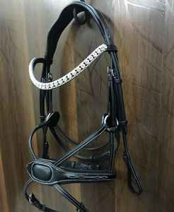 Brida de caballo de alta calidad a bajo precio, venta al por mayor, brida de caballo de cuero indio Real resistente negra a la venta, fabricante - Product Image 5