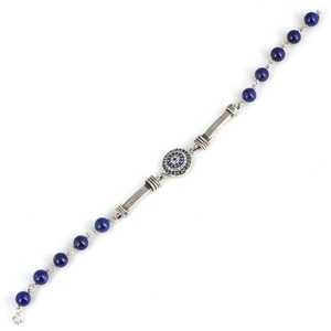 925 Sterling Silver Fine <b>String</b> <b>Bracelet</b> with Lapis Lazuli Beads - Product Image 4