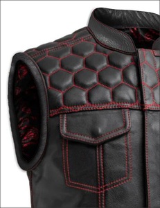 Customizable Men's Leather <b>Vest</b> & made to measure Biker Apparel Motorcycle Protective Leather Gear <b>Vests</b> & Waistcoats - Product Image 5