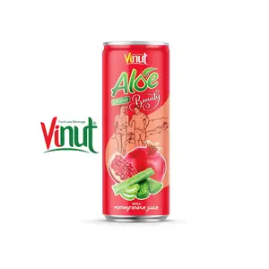 Melhor Fabricante Fornecedor do Vietnã 250ml VINUT Beauty Aloe vera bebida com suco de romã Bom para a Saúde Amostra Grátis