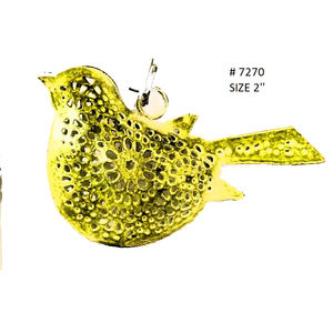 Kalavastu Double-Sided Metallic Bird <b>Hanging</b> <b>Ornament</b> 2 Inches Christmas Home Decor - Product Image 1