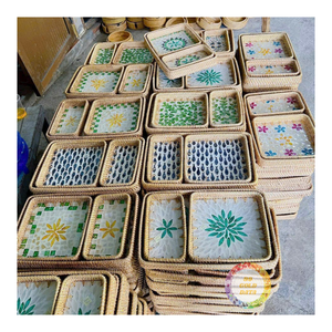 Bandeja de Mimbre Tejida a Mano Nueva de 2025 para Sala de Estar, Cesta Creativa para Guardar Refrigerios y Frutas, Navidad, Pascua - Caryln - Product Image 3