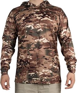 Camiseta con Capucha de Camuflaje Verde Militar para Hombre, Personalizada con Sublimación, Protección Solar, Camisas de Pesca, Uniforme Táctico - Product Image 4