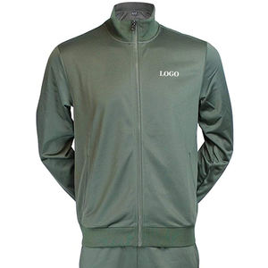 ชุดลำลองสีพื้นเหมาะสำหรับฤดูหนาวใส่สบายชุดวอร์มปิดแบบรูดซิปสำหรับการสั่งซื้อขายส่งแขนเต็ม - Product Image 2