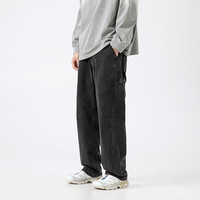 Pantalon cargo unisexe de style militaire lavé avec boucle en D vintage, coutures renforcées, toile double fil 300g