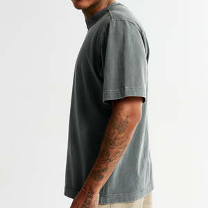 Oversize Unisex Navy T-Shirt 100% Algodón Heavyweight Jersey para Hombres y Mujeres Loose Fit - Product Image 4