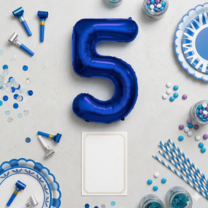 Ballon chiffre N5 bleu foncé 1M modèle 50220 pour fête, fête des mères, remise de diplôme, Nouvel An chinois, Saint-Valentin - Product Image 6