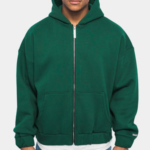 Sudadera con Capucha Térmica para Hombre, 100% Algodón Grueso, Estampado Personalizado, Cierre de Cremallera, Corte Regular, Forro Polar de Invierno, Alta Calidad - Product Image 2