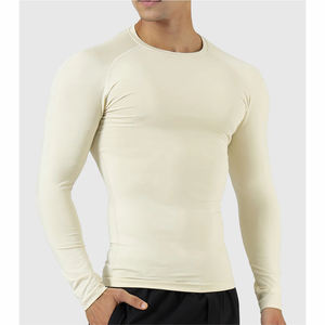 Chemises de compression personnalisées pour hommes, salle de sport et course à pied, imprimées, polyester uni, chemise de musculation, chemise de compression par sublimation pour hommes - Product Image 1