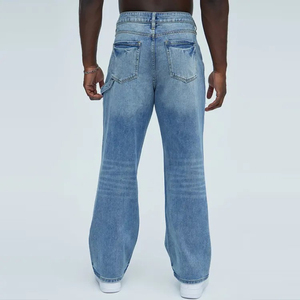Street Fashion Men's <b>Denim</b> <b>Trousers</b> High Quality Custom Straight Leg Casual Men's Jeans - Product Image 4