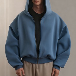 Custom Manufacturer Clothing Custom Baggy Fleece Zipper Oversized Drop Shoulder 600gsm Heavyweight Boxy <b>Zip</b> <b>up</b> <b>Hoodie</b> for Men - Product Image 3