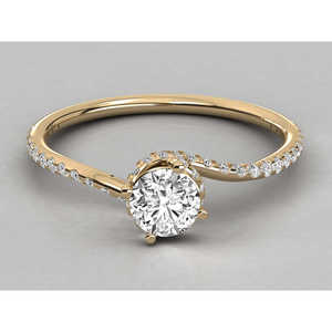 Anillo Solitario de Oro de 18K para Mujer con Diamante Cultivado en Laboratorio - Product Image 1