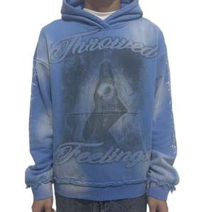 Sudadera con Capucha Tejida de 420 g/m² con Estampado DTG Personalizado con Efecto Desgastado por el Sol, 100% Algodón Orgánico, Ecológica, Lavada con Ácido, de Alta Calidad, Gruesa, para Invierno - Product Image 1