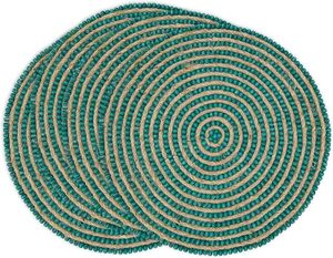 แผ่นรองจานปอกระเจาและลูกปัดไม้ทรงกลมสำหรับงานปาร์ตี้และฟังก์ชันอื่นๆบนโต๊ะอาหารแผ่นรองออกแบบตกแต่งดูเป็นธรรมชาติ - Product Image 4