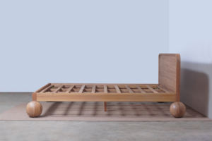 Modern Mid Century Queen Size Solid Teak Wood <b>Bed</b> <b>in</b> Natural Wood Colour for Home Apartment or Hotel Furniture - Product Image 2