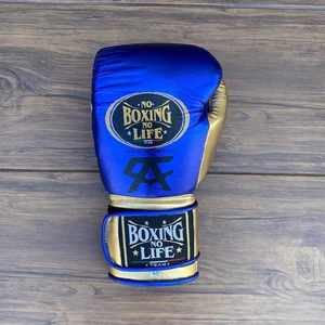 Guantes de entrenamiento para adultos de cuero de vaca genuino profesional Sin boxeo No Life MMA Kick Boxer Guantes Fabricante directo de fábrica - Product Image 4