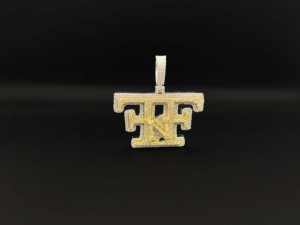 Collier pendentif football chrétien en CZ glacé, motifs couronne, cœur, aile, accents diamant, style hip-hop, chaîne en alliage et strass - Product Image 2