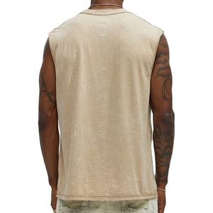 Fabricant OEM en gros de gilets streetwear tendance, coupe longue, col rond, design délavé, ample, oversize, vintage, respirant, tricoté - Product Image 3