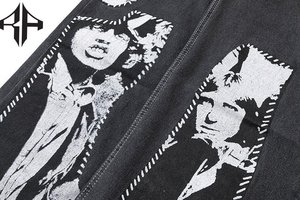 Pantalon droit en denim épais de qualité supérieure pour homme Jean baggy vintage délavé imprimé personnalisé respirant taille moyenne décontracté pour l'automne - Product Image 6