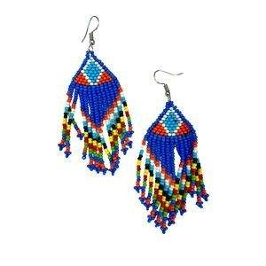 Pendientes Largos de Cuentas de Colores Hechos a Mano para Mujer, Personalizables, con Flecos, Accesorios de Moda con Cuentas, por MULTI CRAFT - Product Image 5