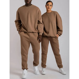 2025 unisexe Logo personnalisé hiver survêtement respirant quart-zip Jogging survêtements luxe décontracté polaire épaisseur ourlet fendu - Product Image 2